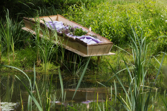 Bestattungstrage mit Rindenkante 10 cm